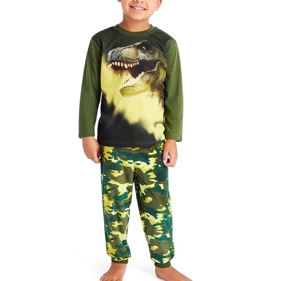Jellifish Kids Khaki Dino Pajama Set - - Picture 1 of 3